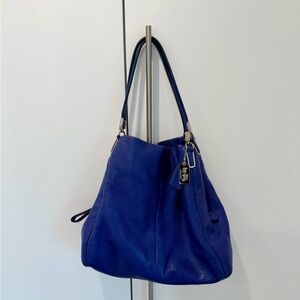 Coach Pebbled Leather Hobo in Cobalt Blue
